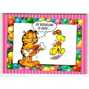 Vintage Garfield Jim Davis Postcard 'De Bedoeling Is Goed' Continental 6x4